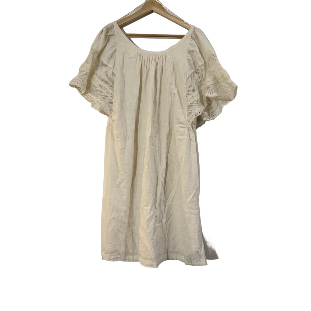 Old Navy Cream Short Sleeve Dress